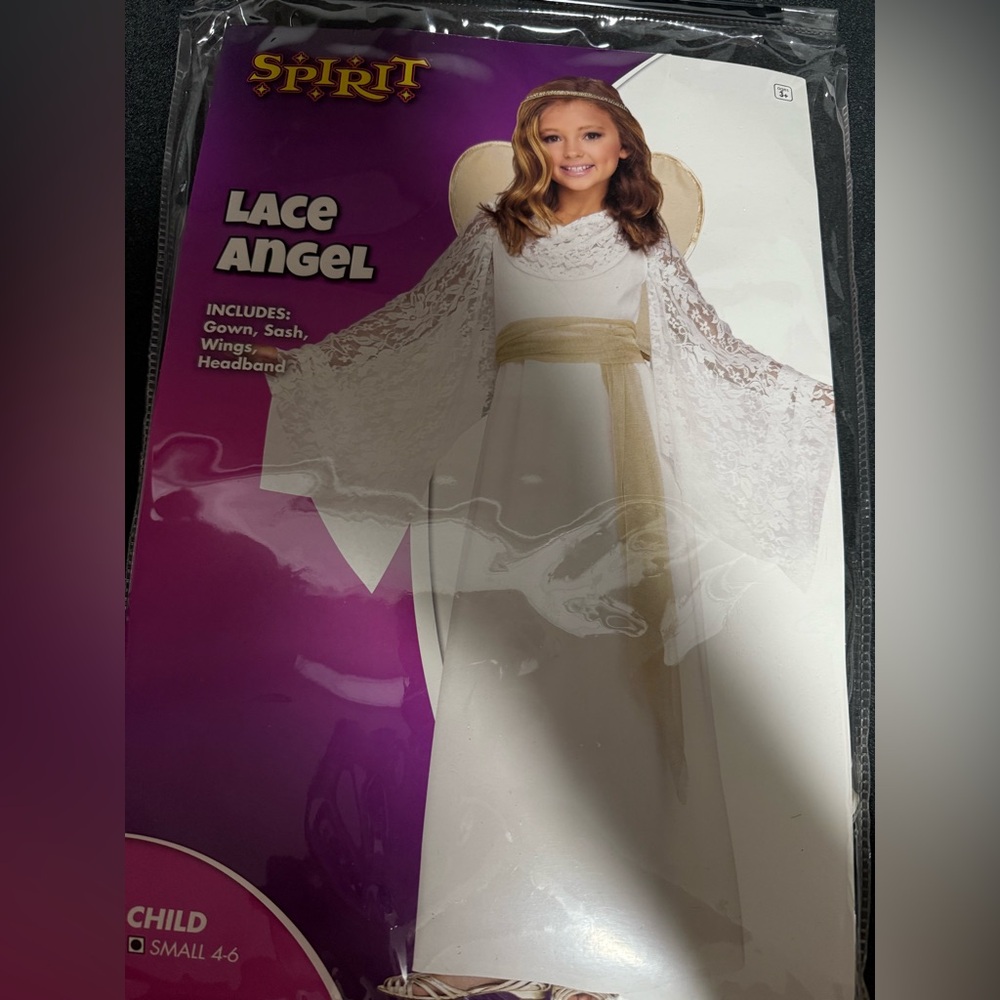 Spirit Lace Angel Costume with Gold Accents
